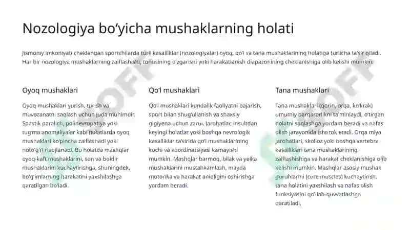 Jismoniy Imkoniyati Cheklangan Sportchilarga Mushaklar uchun Mashqlar Yuklamasini shakllantirish 4