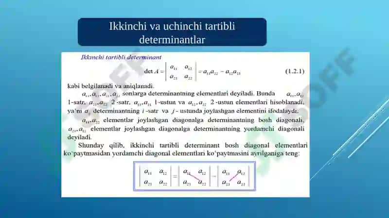 Determinantlar nazariyasi 4