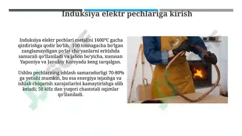 Elektr yoyli pech va induksion elektr pechlar 4
