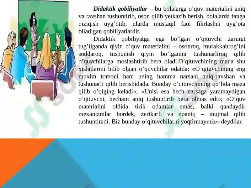 Pedagogik qobiliyatning turlari va ularning tasnifi 4