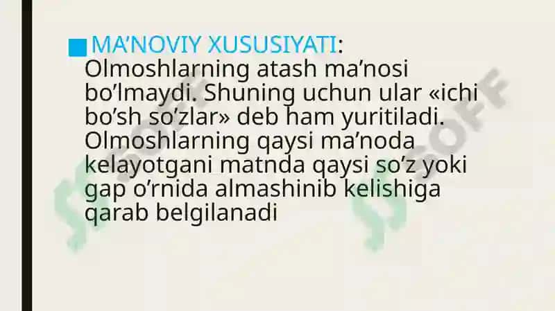 Olmosh soʻz turkumi 4