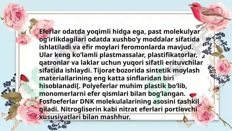 Oddiy va murakkab efirlar 4