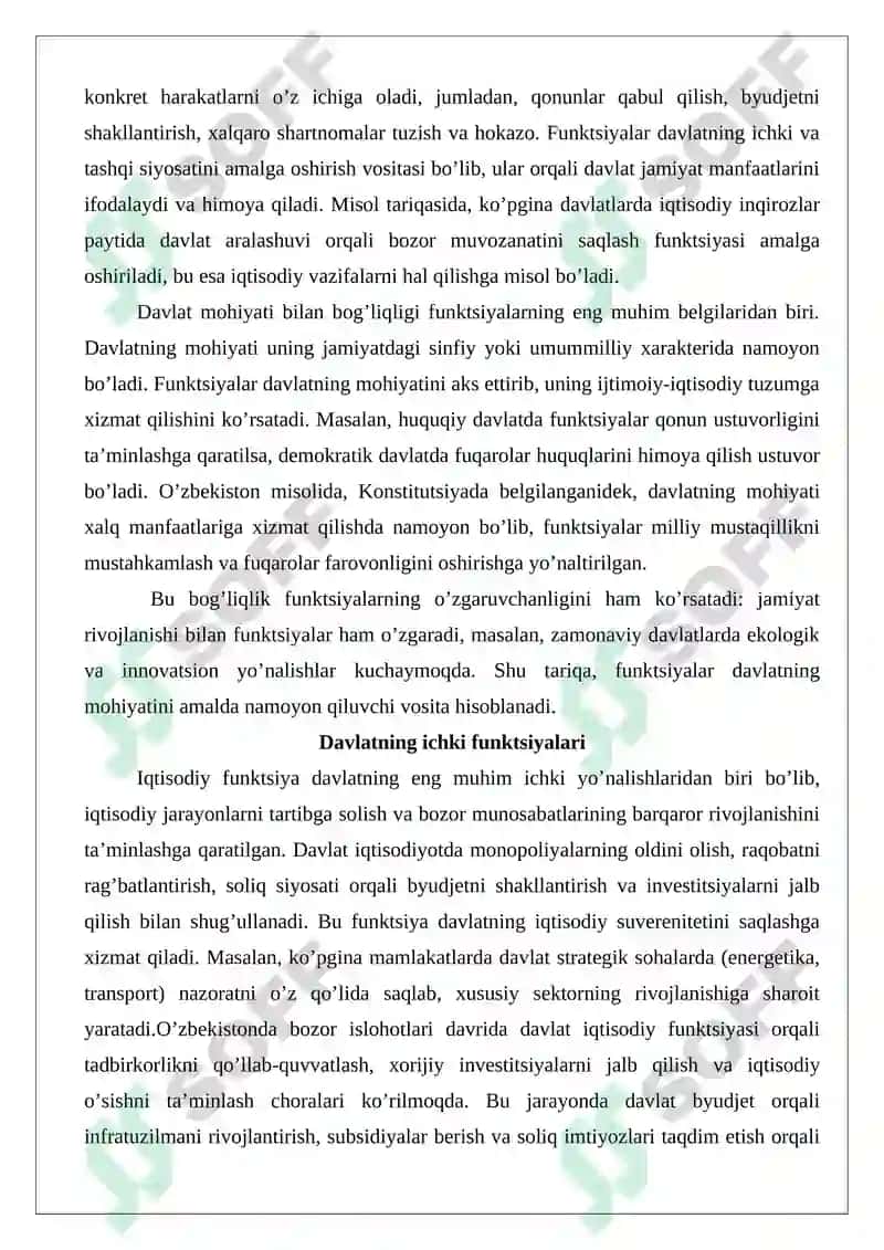 Davlatning ichki va tashqi funktsiyalari 4