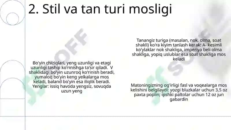 Ayollar kiyimlari uchun fason va gazlama tanlash 4