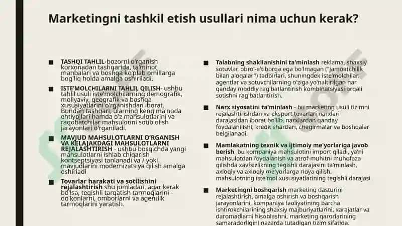 Marketing tahlili usullari 4