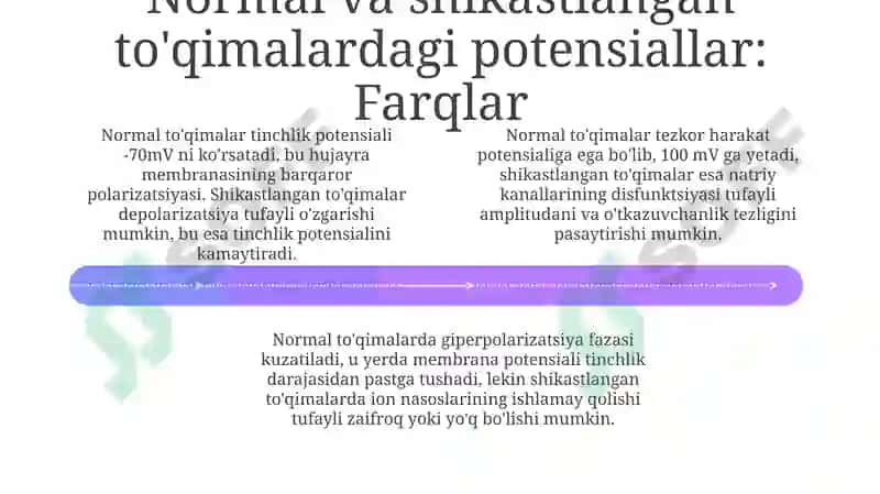 Normal va shikastlangan to'qimalardagi potensiallar 4