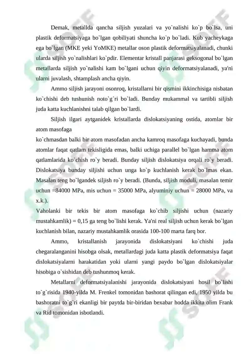 Metallarga deformatsiyalangan kuch 4