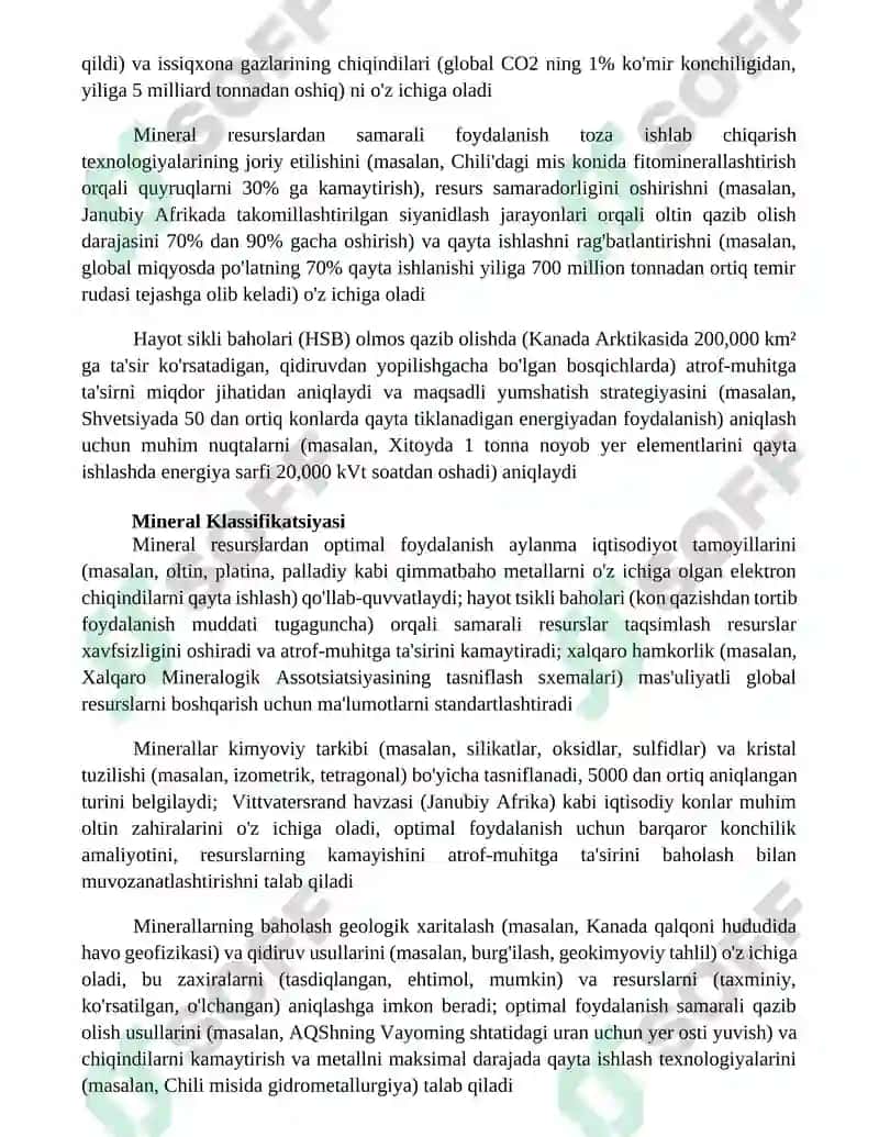 Mineral resurslar va ulardan foydalanishni optimallashtirish 4