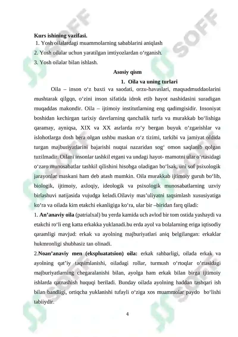 YOSH OILA TUSHUNCHASI, ASOSIY MUAMMOLARI VA ULAR BILA IJTIMOIY ISHNING ASOSIY YO‘NALISHLARI 4
