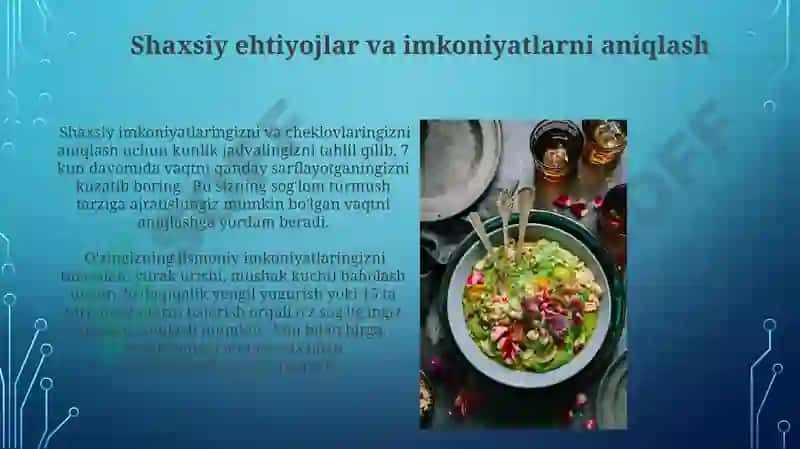 Sogʻlom hayot tarzini shakllantirishiga individual yondashuv tamoyillari 4
