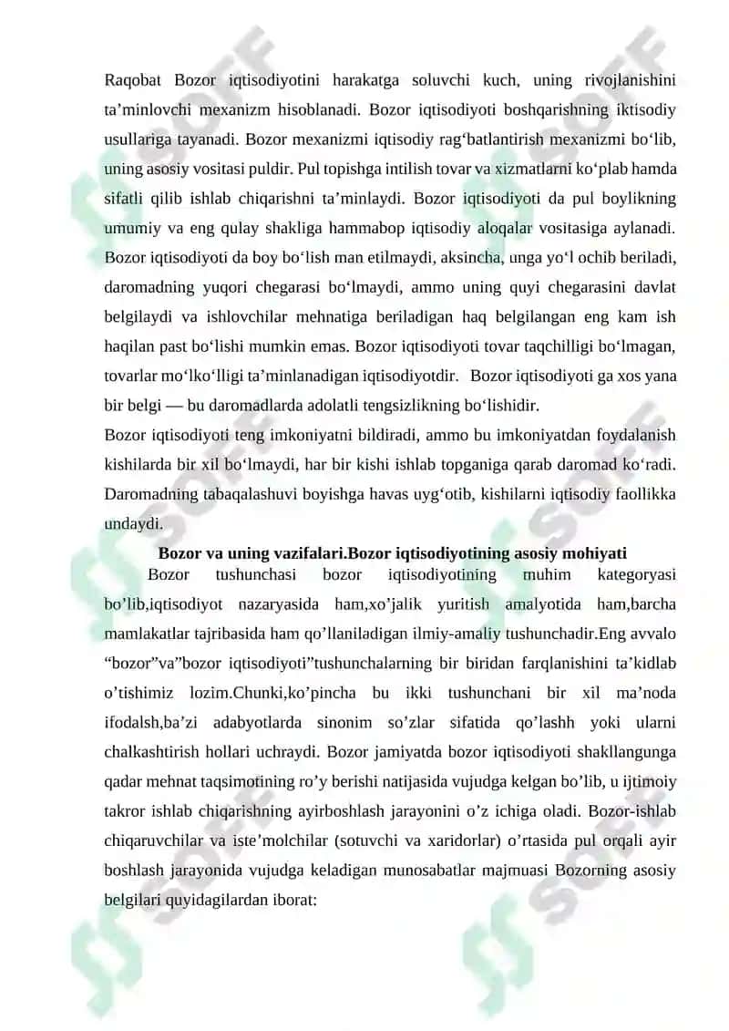 Bozor iqtisodiyoti,uning vujudga kelishi va rivojlanishining shart-sharoitlari 4