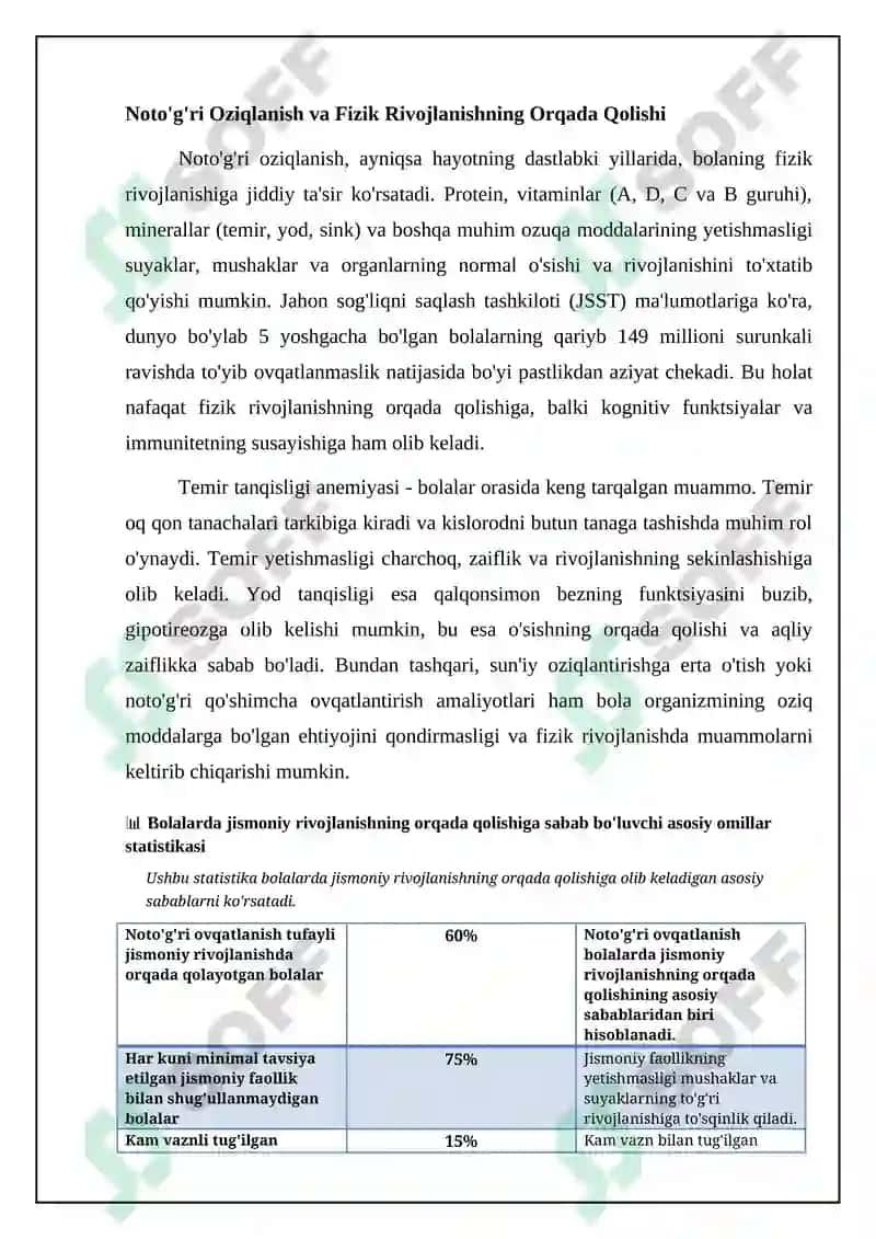 Bolalarning jismoniy rivojlanishda orqada qolish sabablari 4