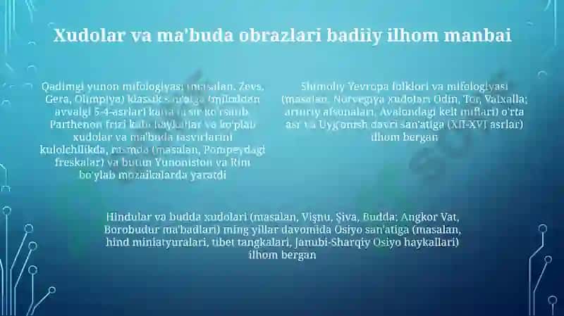 Mif,afsona va alsotir janirlari badiyati 4