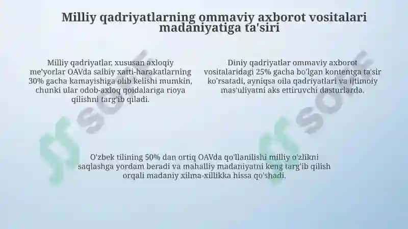 Milliy qadriyatlar va ommaviy axborot vositalari: Ta'riflar va turlari 4