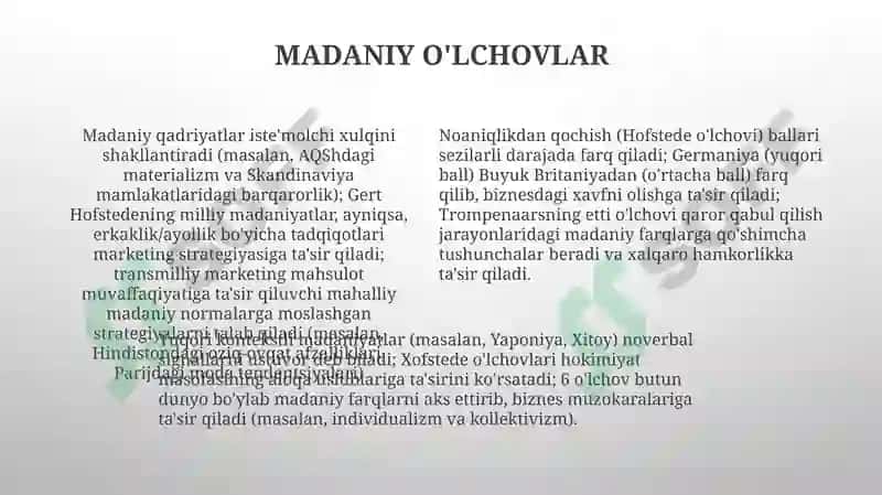 Madaniyat o'zgarishlari 4
