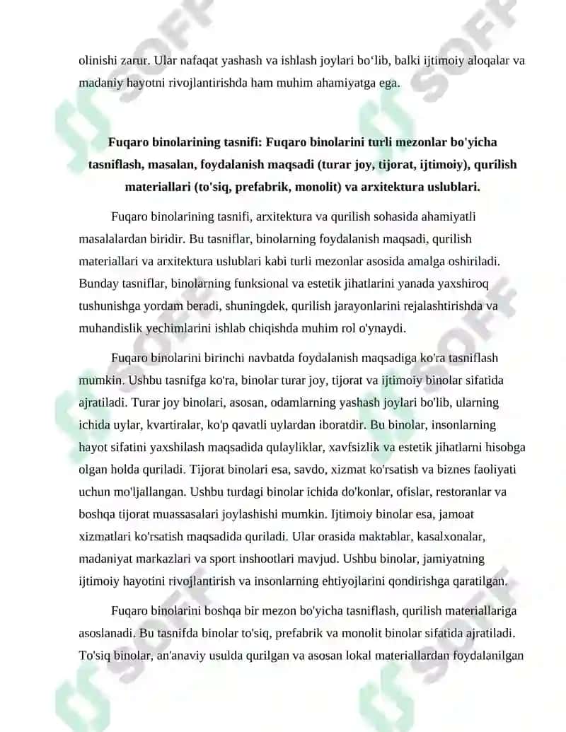 Fuqaro Binolarining Tasnifi va Turlari 4