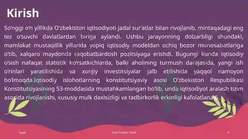 O‘ZBEKISTONNING IQTISODIY SOHADAGI YUTUQLARI 4