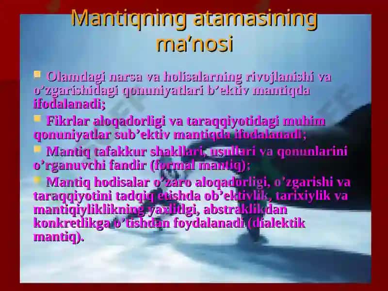 Mantiq fanidan ma’ruzalar 4