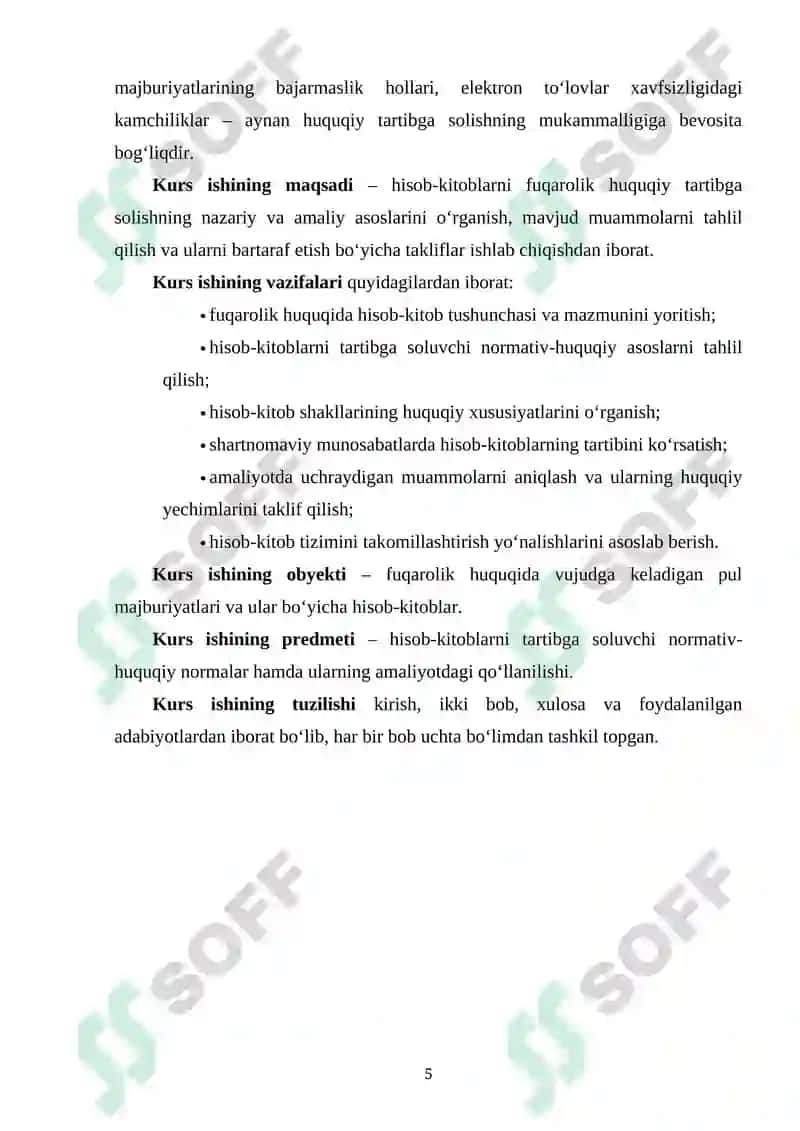 HISOB-KITOBLARNI FUQAROLIK HUQUQIY-TARIBGA SOLISH ASOSLARI 4
