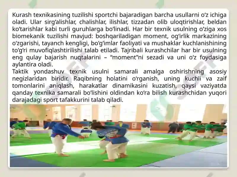 Kurashda texnik usulni amalga oshirish taktikasi 4