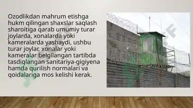 Mahkumlarning moddiy-maishiy ta’minoti va ularga tibbiy xizmat ko‘rsatish 4