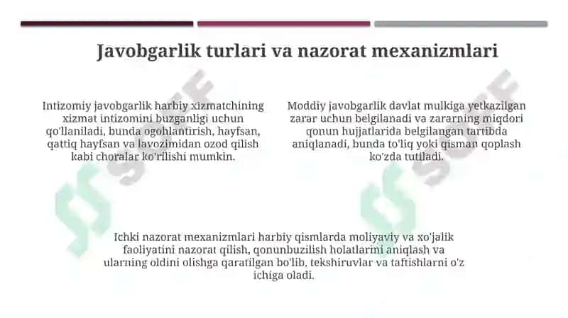 Mudofaa boshqaruvida javobgarlik 4