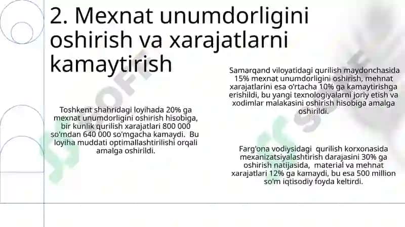 Qurilish ishlarini tashkil etishda mehnat sarfi va vaqt sarfini hisoblash 4