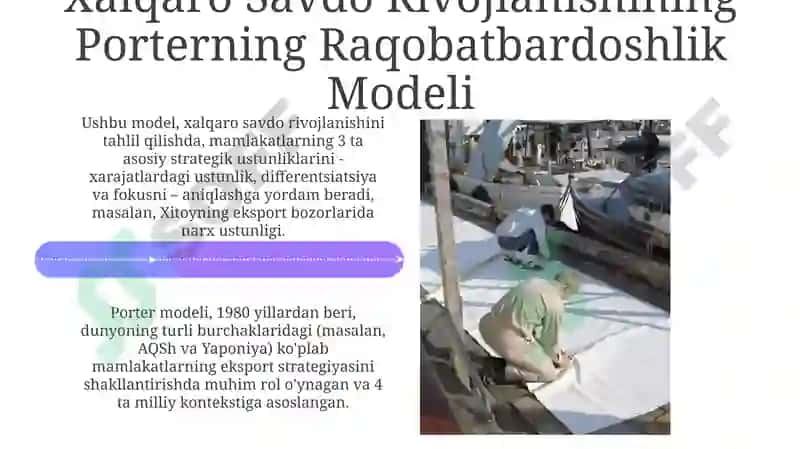 Xalqaro savdoning rivojlanish nazariyalari va modillari 4