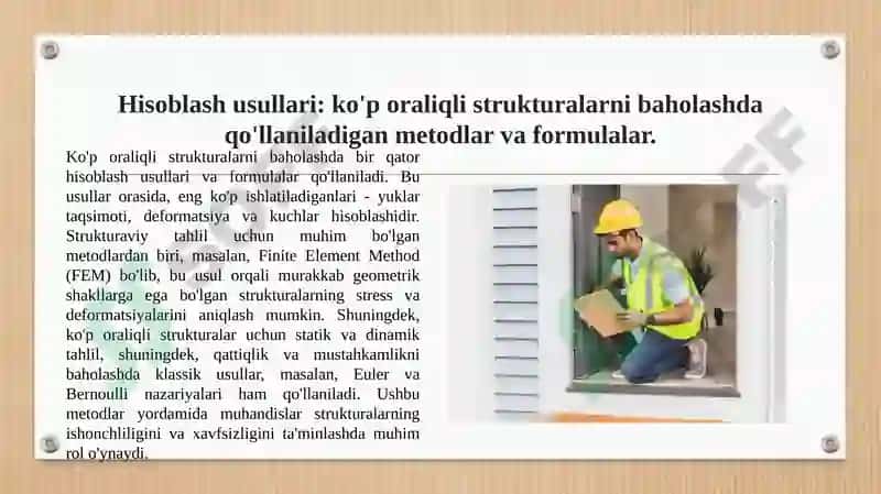 Ko'poraliqli statika niqobalkalar hisobi 4