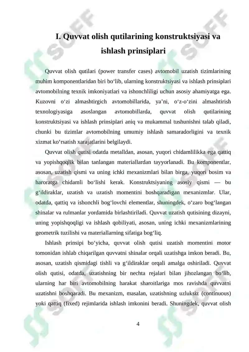 KUZOVNI OʻZI ALMASHTIRGICH AVTOMOBILLARIDA QUVVAT OLISH QUTILARIDAN FOYDALANISH XUSUSIYATLARI 4