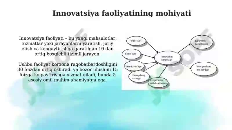 Inavatsion faoliyatni tashkil etishga ta'sir etuvchi omillar 4