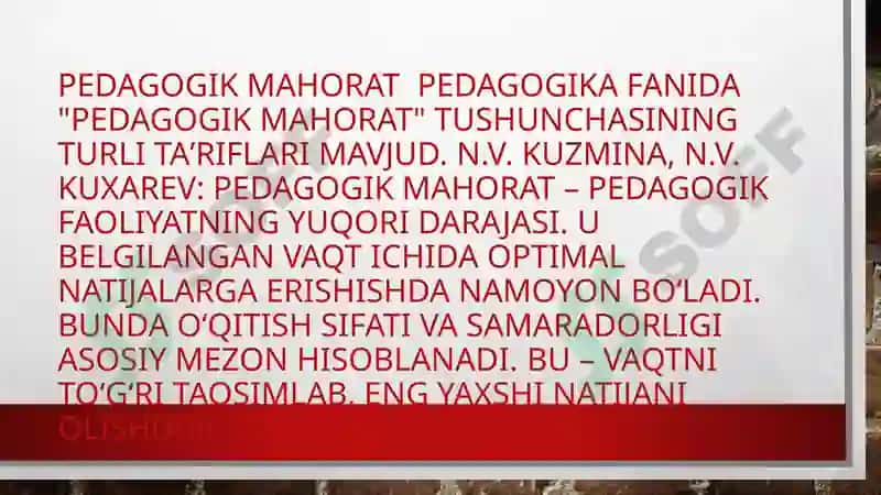 Umumiy pedagogika Pedagogik mahorat tushunchasining mohiyati  Pedagogik mahoratning tarkibiy qismlari 4