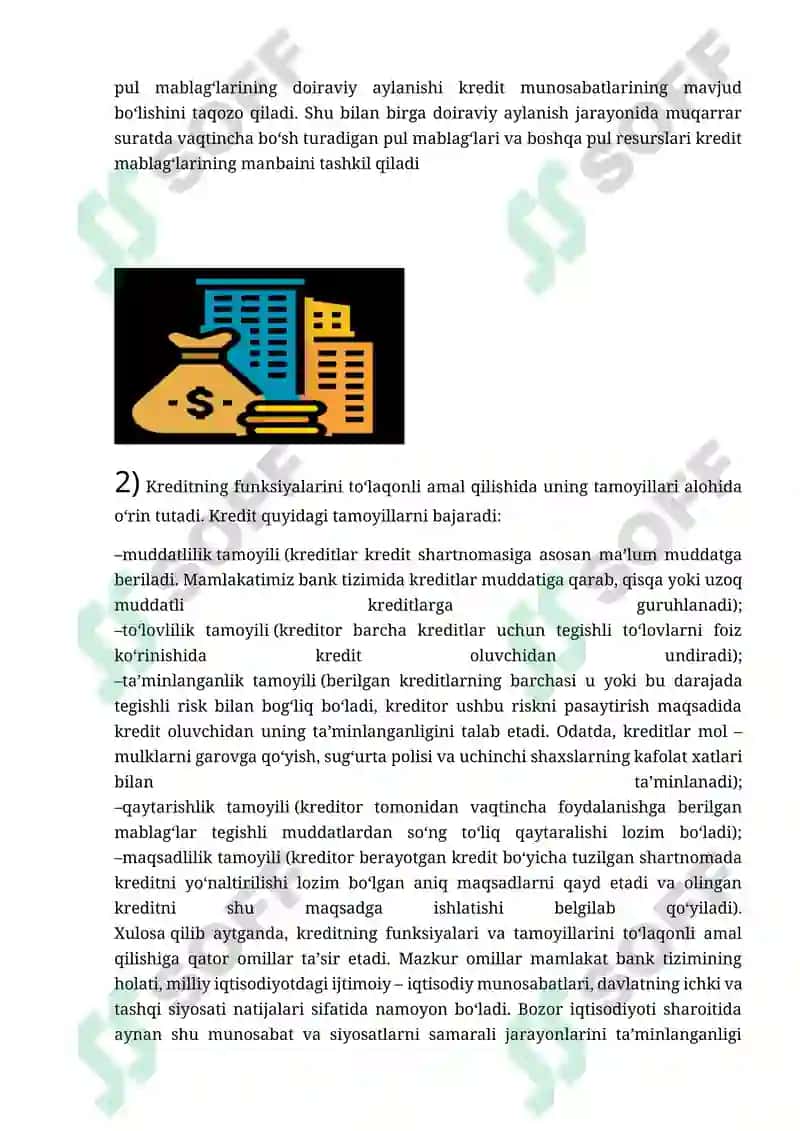 KREDITNING ZARURLIGI FUNKSIYALARI TURLARI VA SHAKLLARI 4