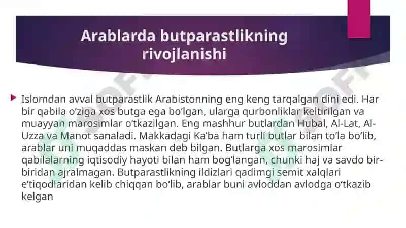 Arabiston yarim orolida islomgacha boʻlgan eʼtiqodlar  johiliyyat davri tushinchasi 4
