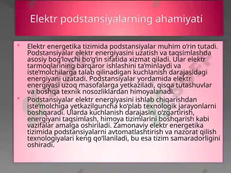 Oraliq va quvvatli podstantsiyalarning eliktr sxemalari 4
