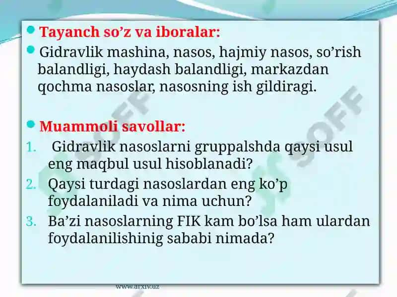 Gidromashinalar haqida umumiy tushunchalar 4
