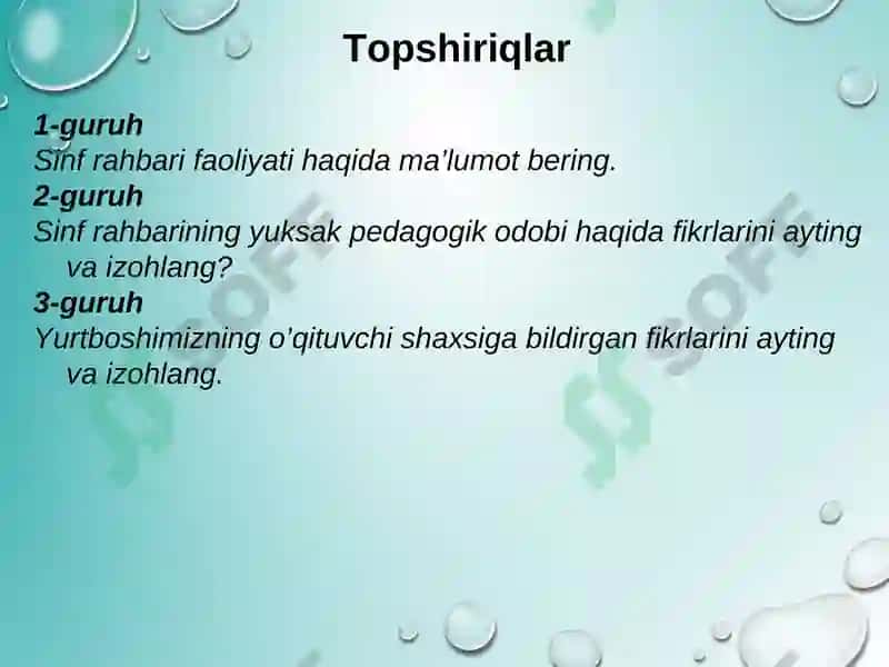 Sinf rahbarining yuksak ma’naviy kamoloti 4