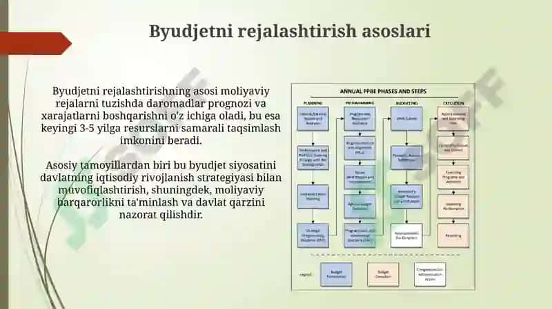 Byudjet jarayoni, rejalashtirish tasdiqlash va ijro 4