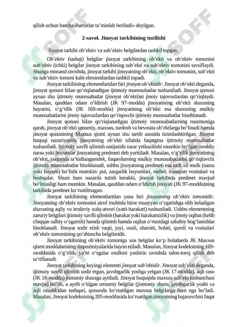 Jinoyat Tarkibining Tushunchasi 4