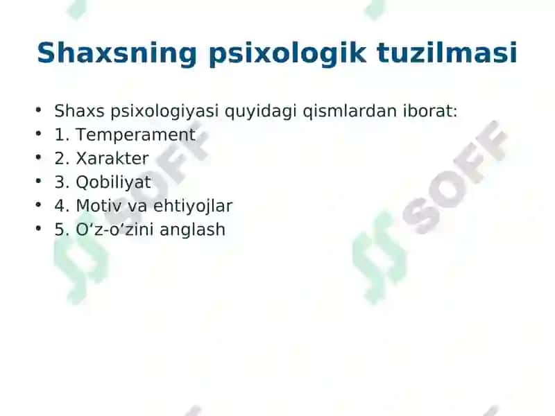 Shaxs va uning psixologiyasi 4