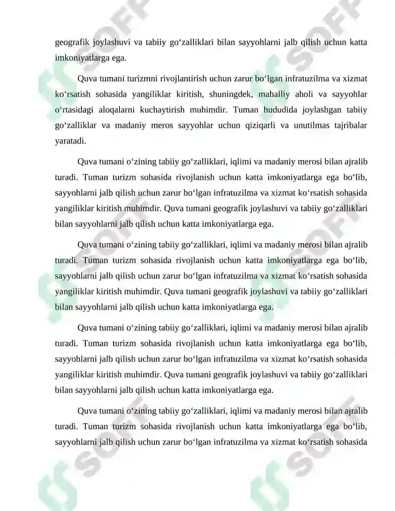 Quva tumanining turizmi haqida 4
