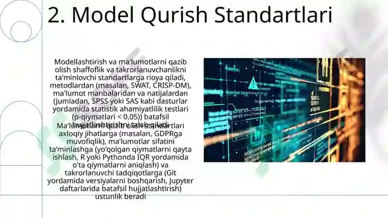Ma'lumotlarni qidirish (Data Mining) standartlari 4