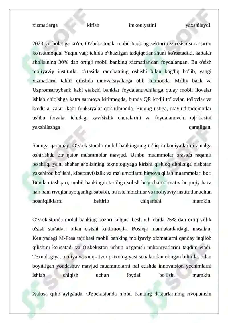 O'zbekistonda Mobil Bankning Dasturining Rivojlanishi va Uning Istiqbollari 4