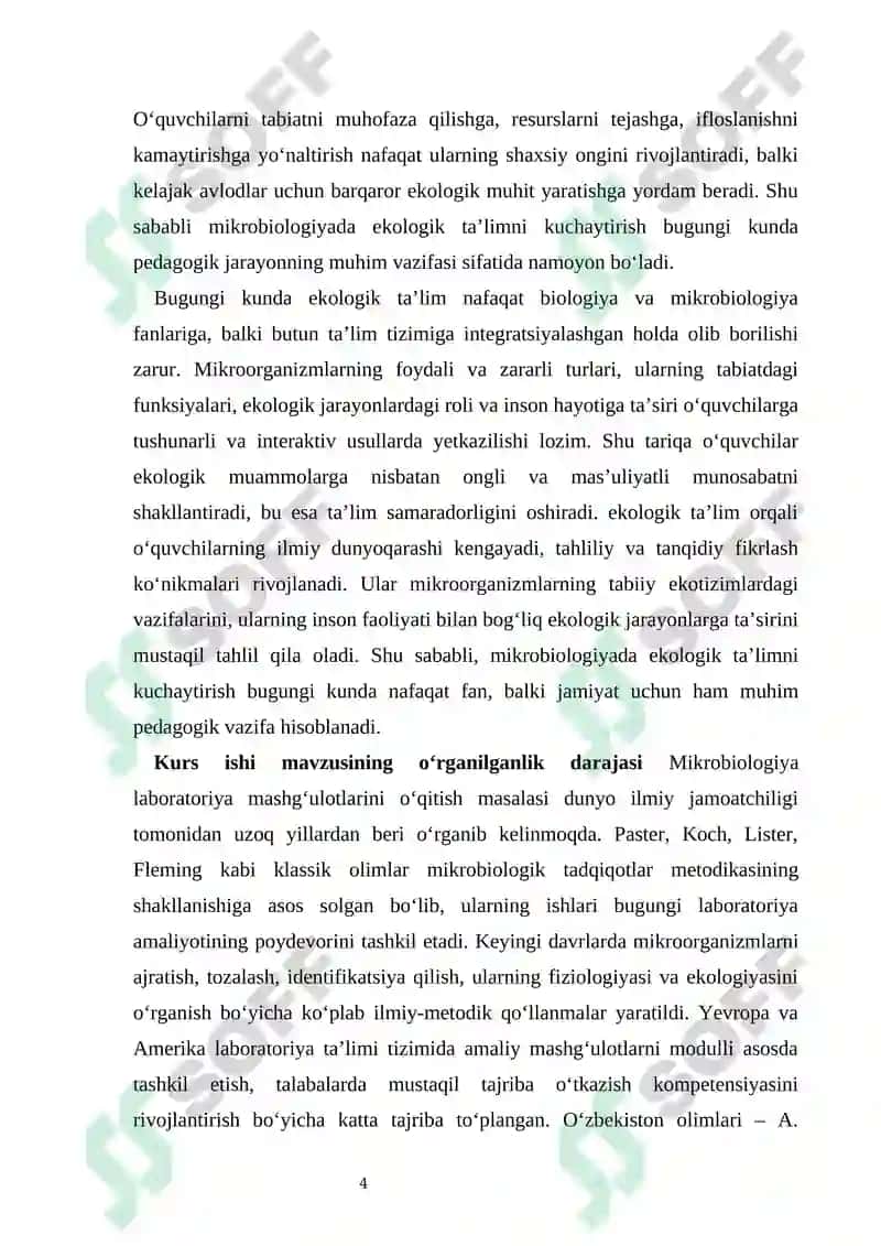 Mikrobiologiyada ekologik ta’limni kuchaytirish metodikasi 4