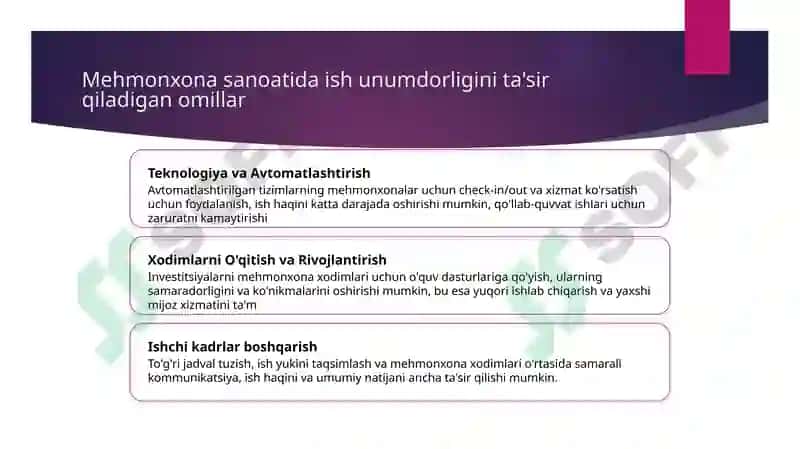 Turizm va mehmonxona xo'jaligi korxonalarida ish haqi va mehnat unumdorligi 4