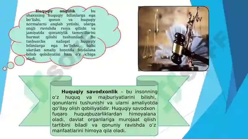 Loyiha ish mavzusi:  Huquqiy onglilik va huquqiy savodxonlik 4