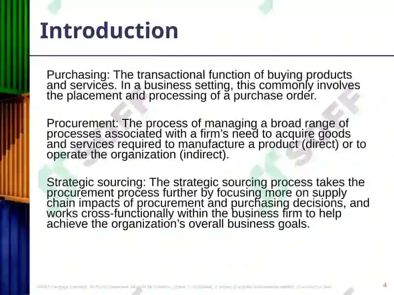 Materials and suppliers 4