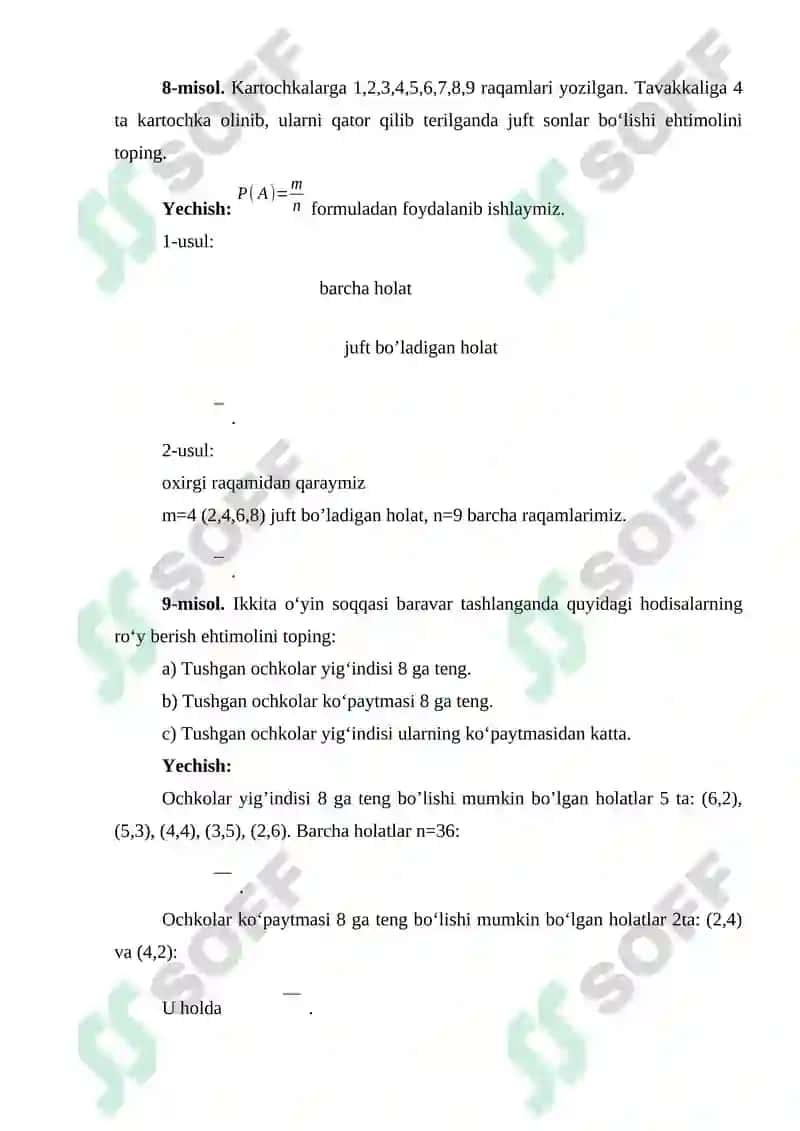 Kombinatorika formulalari 4