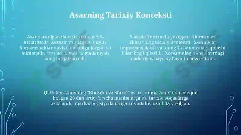 Qutb Xorazmiyning "Xisrav va Shirin" dostoni 4