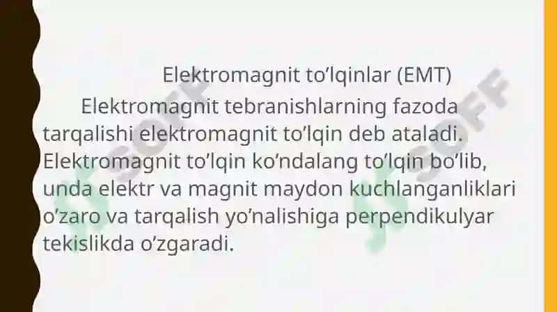 ELEKTROMAGNIT TO’LQINLAR VA ULARNING XOSSALARI 4